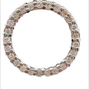 MARSALA Co. 925 Sterling Silver Signed 25 DIAMOND ETERNITY CIRCLE SLIDE PENDANT